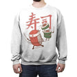 Sushi Warrior - Crew Neck Sweatshirt Crew Neck Sweatshirt RIPT Apparel Small / White