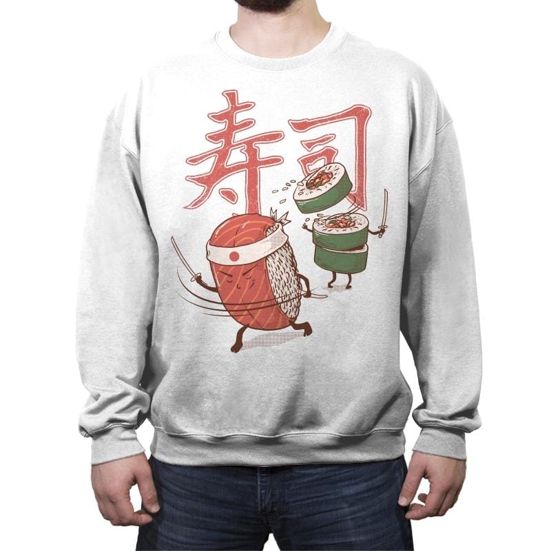 Sushi Warrior - Crew Neck Sweatshirt Crew Neck Sweatshirt RIPT Apparel Small / White