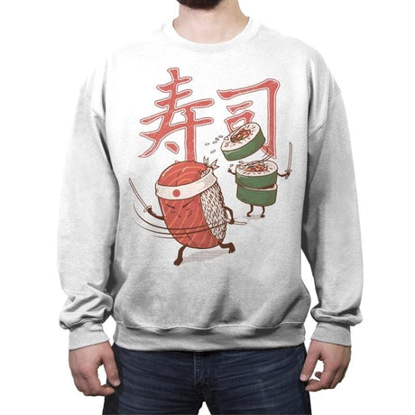Sushi Warrior - Crew Neck Sweatshirt Crew Neck Sweatshirt RIPT Apparel Small / White