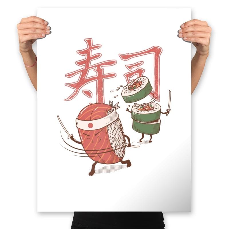 Sushi Warrior - Prints Posters RIPT Apparel 18x24 / White