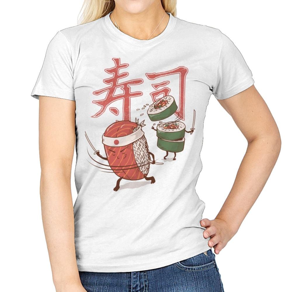 Sushi Warrior - Womens T-Shirts RIPT Apparel Small / White