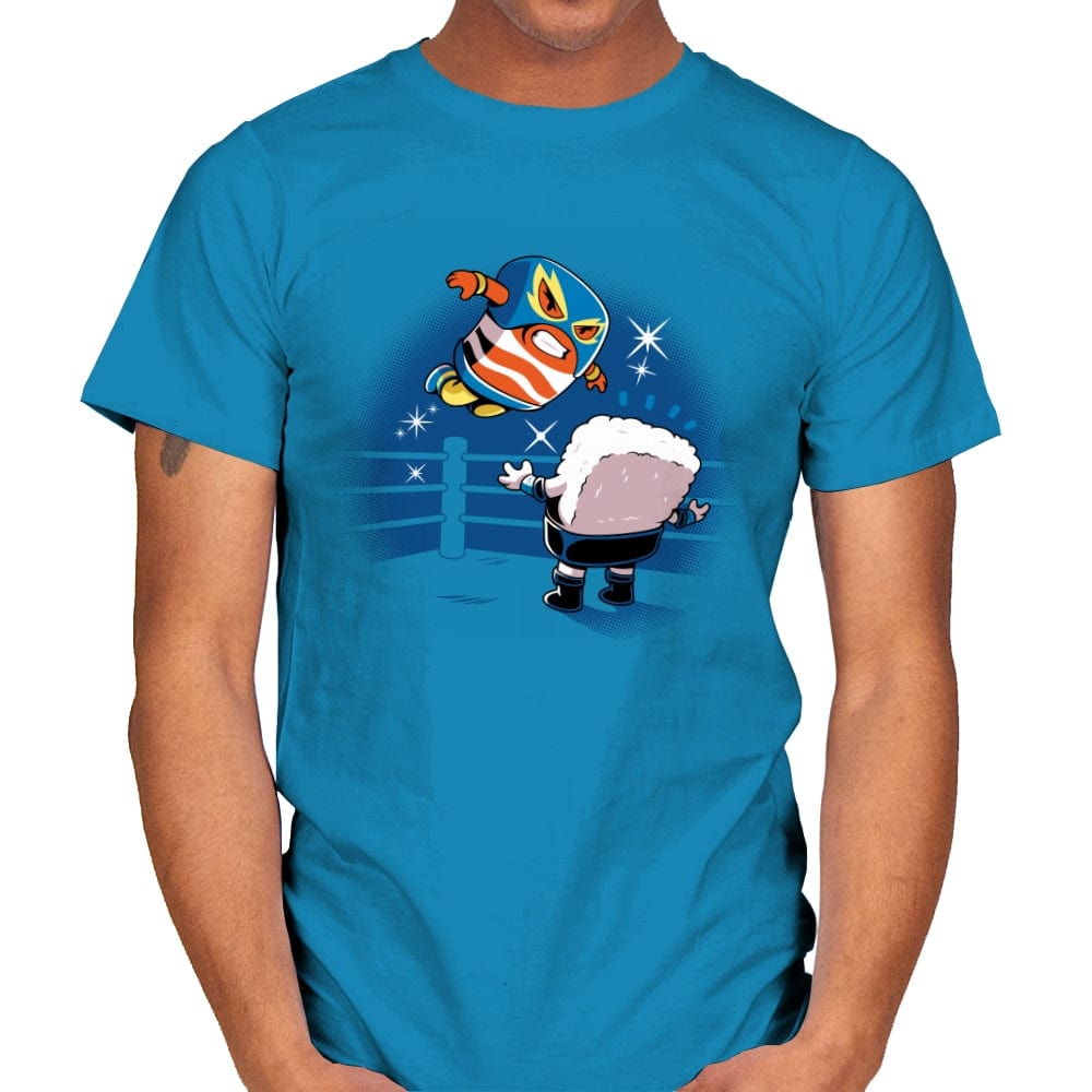 Sushi Wrestling - Mens T-Shirts RIPT Apparel Small / Sapphire