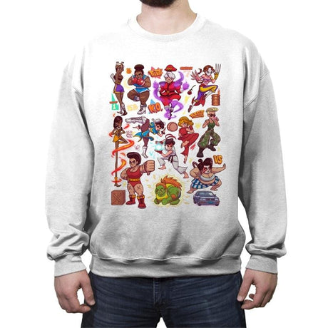 Sweet Fighters - Crew Neck Sweatshirt Crew Neck Sweatshirt RIPT Apparel Small / White