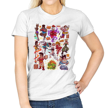 Sweet Fighters - Womens T-Shirts RIPT Apparel Small / White
