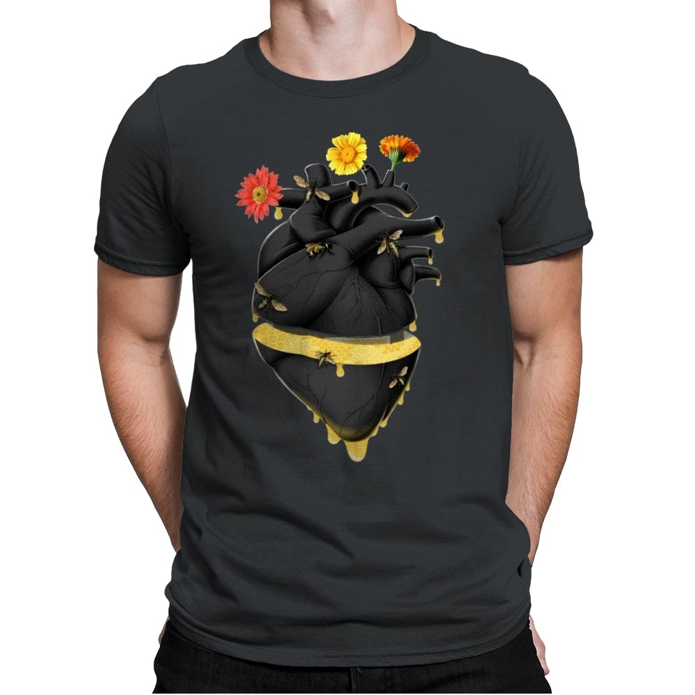 Sweet Heart Save the Bees - Mens Premium T-Shirts RIPT Apparel Small / Heavy Metal
