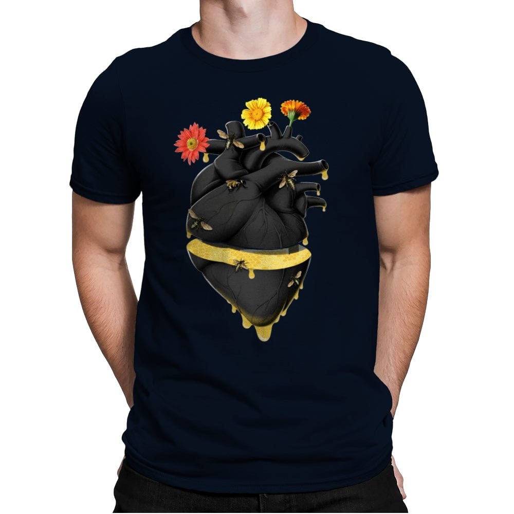 Sweet Heart Save the Bees - Mens Premium T-Shirts RIPT Apparel Small / Midnight Navy