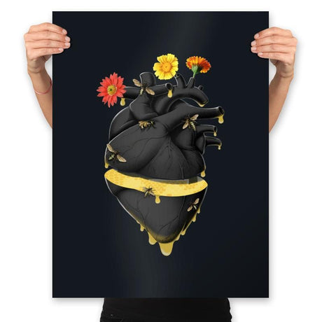 Sweet Heart Save the Bees - Prints Posters RIPT Apparel 18x24 / Black