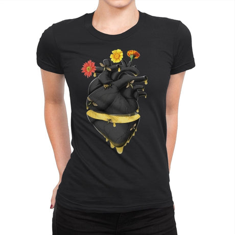Sweet Heart Save the Bees - Womens Premium T-Shirts RIPT Apparel Small / Black