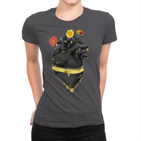 Sweet Heart Save the Bees - Womens Premium T-Shirts RIPT Apparel Small / Heavy Metal