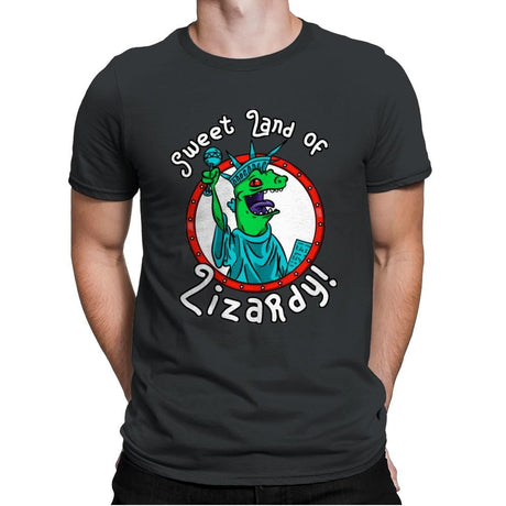 Sweet land of Lizardy - Mens Premium T-Shirts RIPT Apparel Small / Heavy Metal
