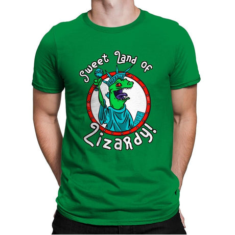 Sweet land of Lizardy - Mens Premium T-Shirts RIPT Apparel Small / Kelly