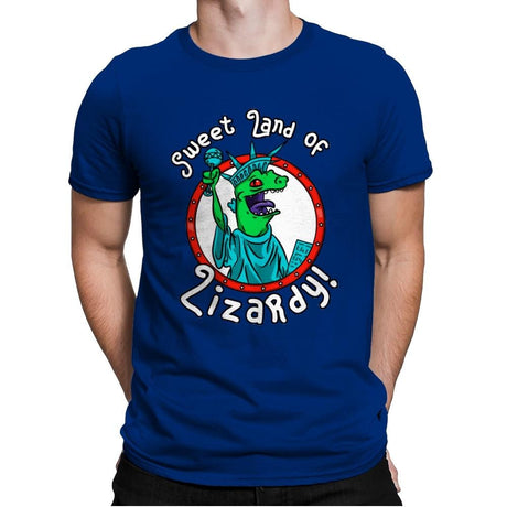 Sweet land of Lizardy - Mens Premium T-Shirts RIPT Apparel Small / Royal