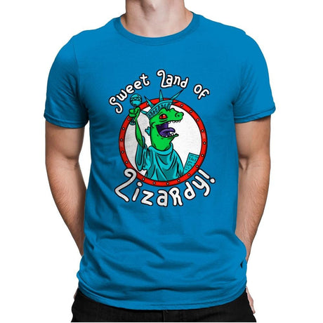 Sweet land of Lizardy - Mens Premium T-Shirts RIPT Apparel Small / Turqouise