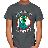 Sweet land of Lizardy - Mens T-Shirts RIPT Apparel Small / Charcoal