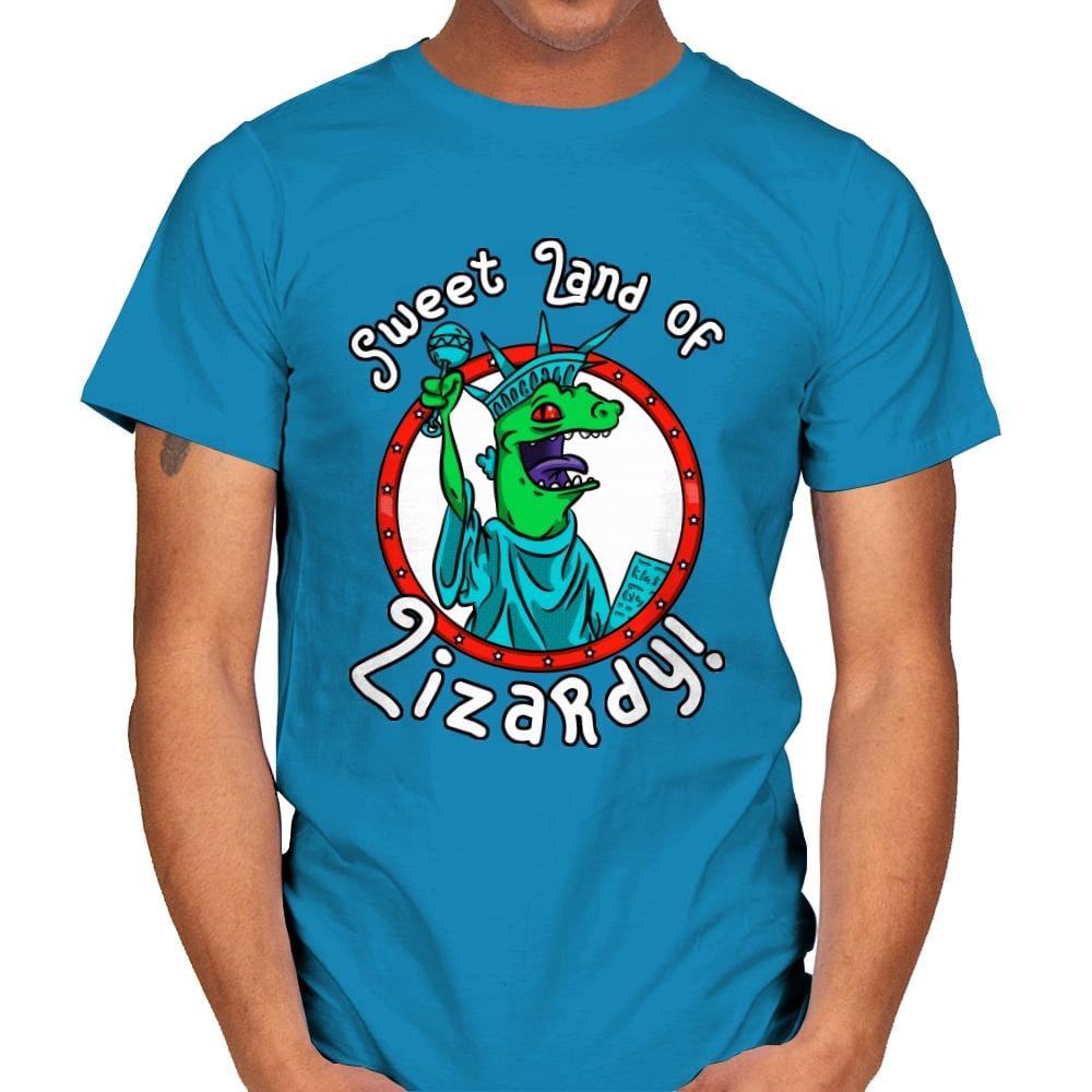 Sweet land of Lizardy - Mens T-Shirts RIPT Apparel Small / Sapphire