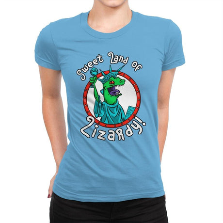Sweet land of Lizardy - Womens Premium T-Shirts RIPT Apparel Small / Turquoise