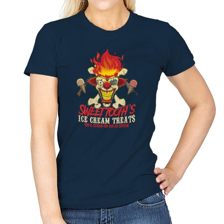 Sweet Tooth's Ice Cream Treats Exclusive - Womens T-Shirts RIPT Apparel Small / Navy