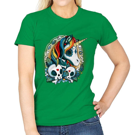 Sweet Unicorn Cammeo - Womens T-Shirts RIPT Apparel Small / Irish Green