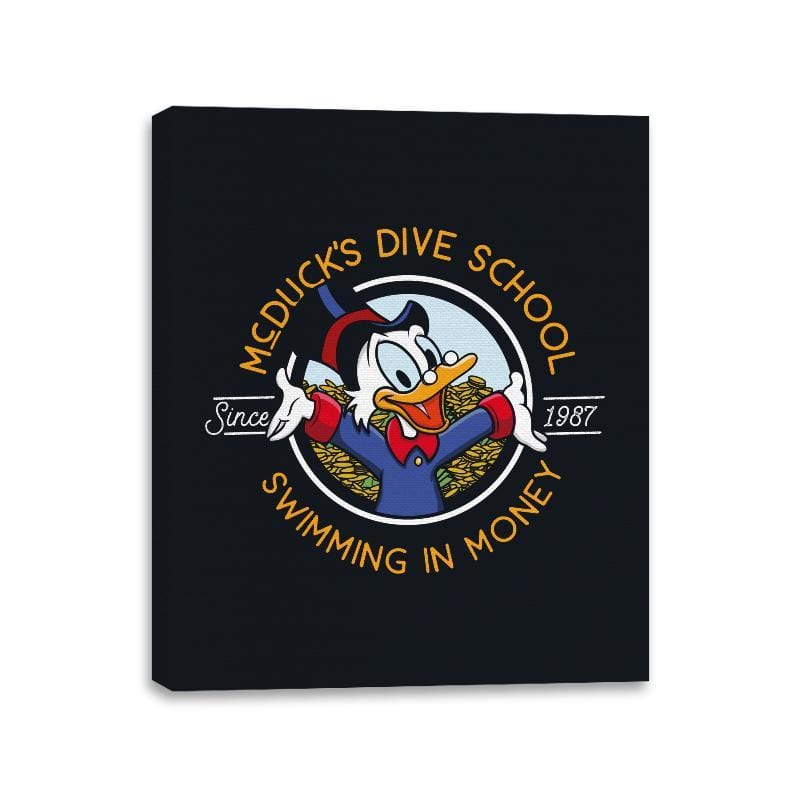 Swimming In Money - Canvas Wraps Canvas Wraps RIPT Apparel 11x14 / Black