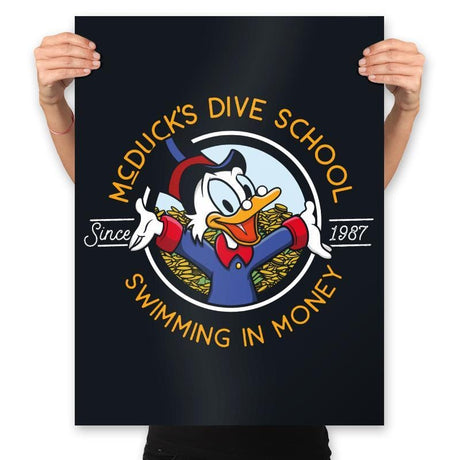 Swimming In Money - Prints Posters RIPT Apparel 18x24 / Black