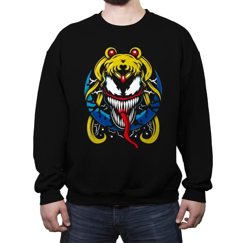 Symbiotic Moon - Crew Neck Sweatshirt Crew Neck Sweatshirt RIPT Apparel Small / Black
