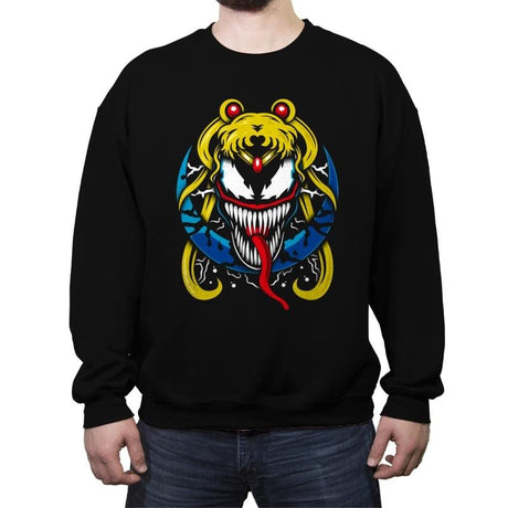 Symbiotic Moon - Crew Neck Sweatshirt Crew Neck Sweatshirt RIPT Apparel Small / Black