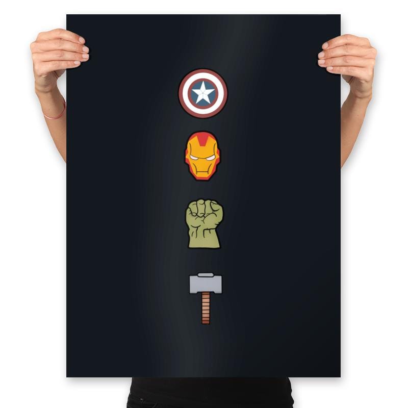 Symbols of Heroes - Prints Posters RIPT Apparel 18x24 / Black