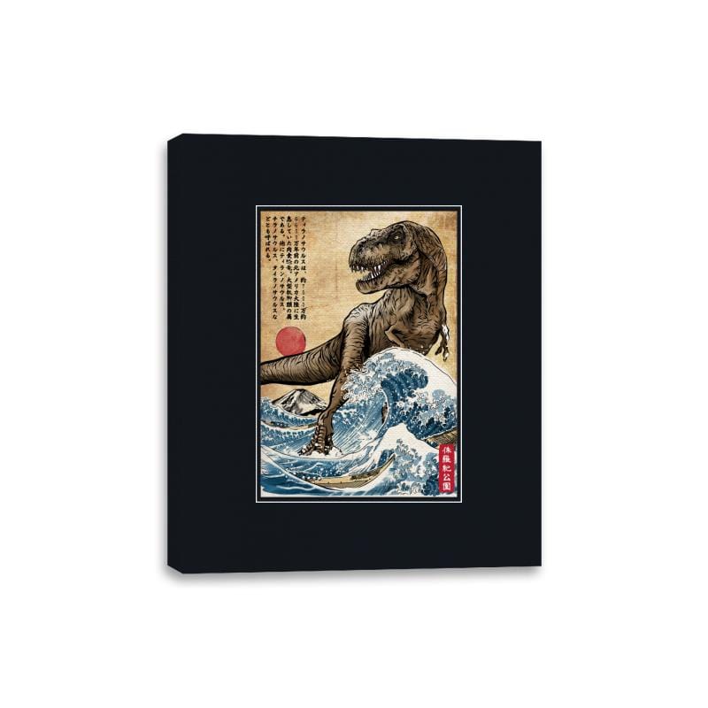 T-Rex in Japan Woodblock - Canvas Wraps Canvas Wraps RIPT Apparel 8x10 / Black