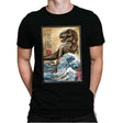 T-Rex in Japan Woodblock - Mens Premium T-Shirts RIPT Apparel Small / Black