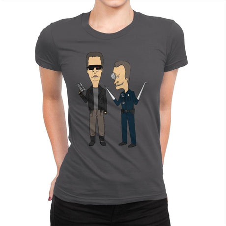 T800 and T1000 - Womens Premium T-Shirts RIPT Apparel Small / Heavy Metal