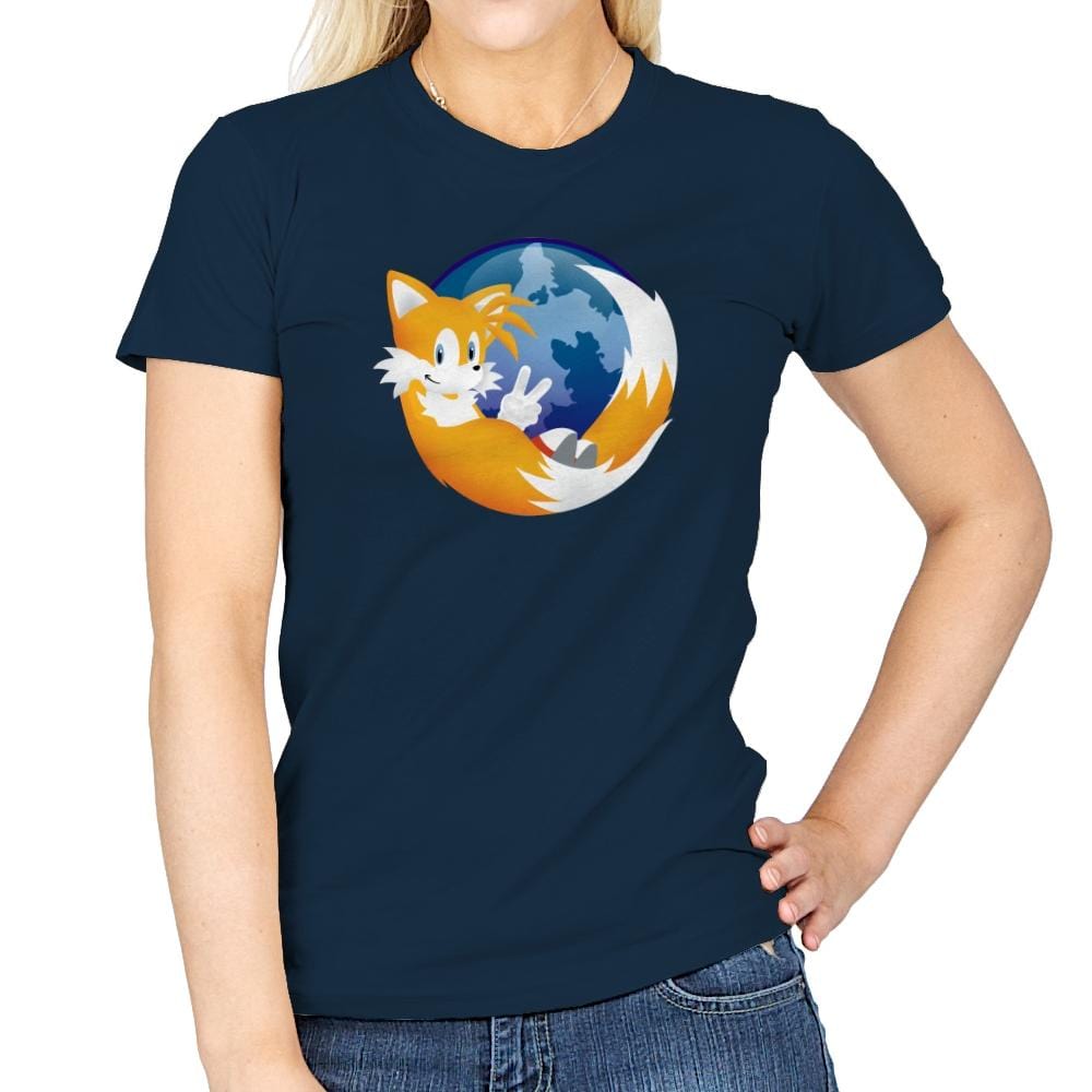 Tailsfox - 90s Kid - Womens T-Shirts RIPT Apparel Small / Navy