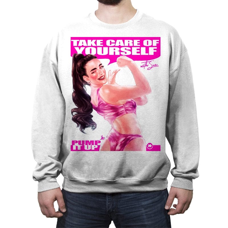 Take Care of Yourself - Crew Neck Sweatshirt Crew Neck Sweatshirt RIPT Apparel Small / White