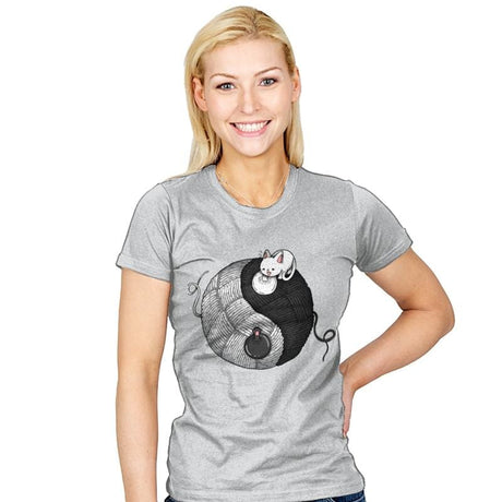 Tao Cats - Womens T-Shirts RIPT Apparel Small / Silver