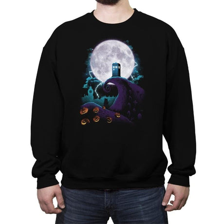 Tardis and Nightmares - Crew Neck Sweatshirt Crew Neck Sweatshirt RIPT Apparel