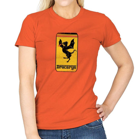 Targaryen Sport Cars - Womens T-Shirts RIPT Apparel Small / Orange