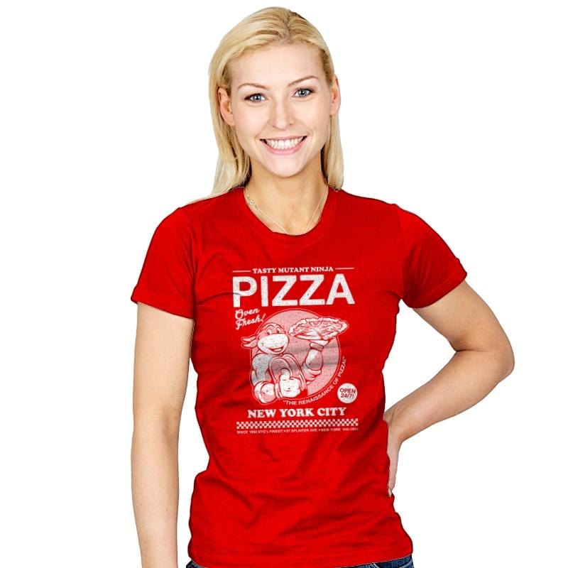 Tasty Mutant Ninja Pizza - Womens T-Shirts RIPT Apparel