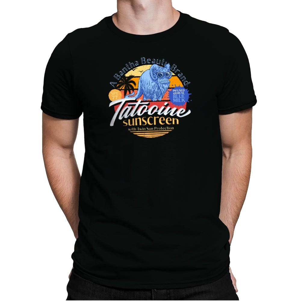 Tatooine Sunscreen - Mens Premium T-Shirts RIPT Apparel Small / Black