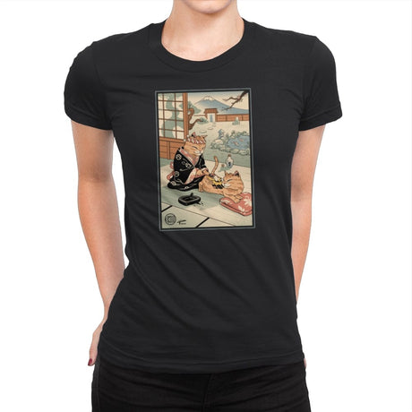 Tattooed Meowster - Womens Premium T-Shirts RIPT Apparel Small / Black
