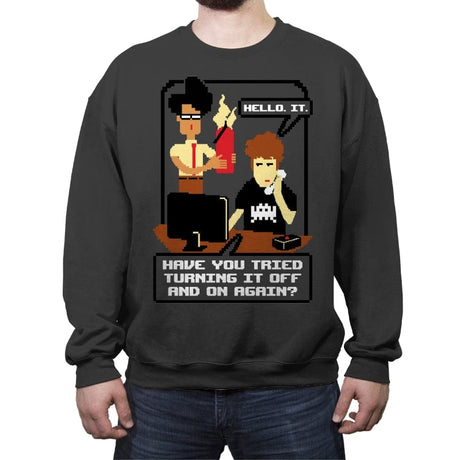 Tech Support Sitcom  - Crew Neck Sweatshirt Crew Neck Sweatshirt RIPT Apparel Small / Charcoal