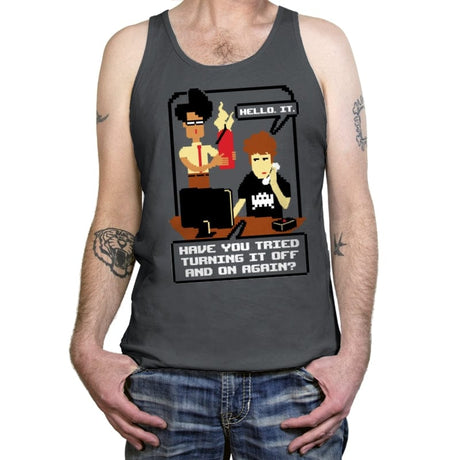 Tech Support Sitcom  - Tanktop Tanktop RIPT Apparel X-Small / Asphalt