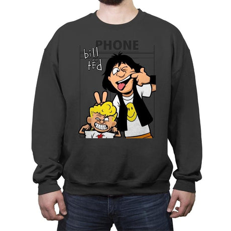 Ted and Bill - Crew Neck Sweatshirt Crew Neck Sweatshirt RIPT Apparel Small / Charcoal
