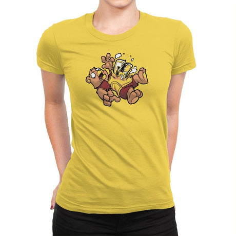 Teddy's Tapeburster Exclusive - Womens Premium T-Shirts RIPT Apparel Small / Vibrant Yellow