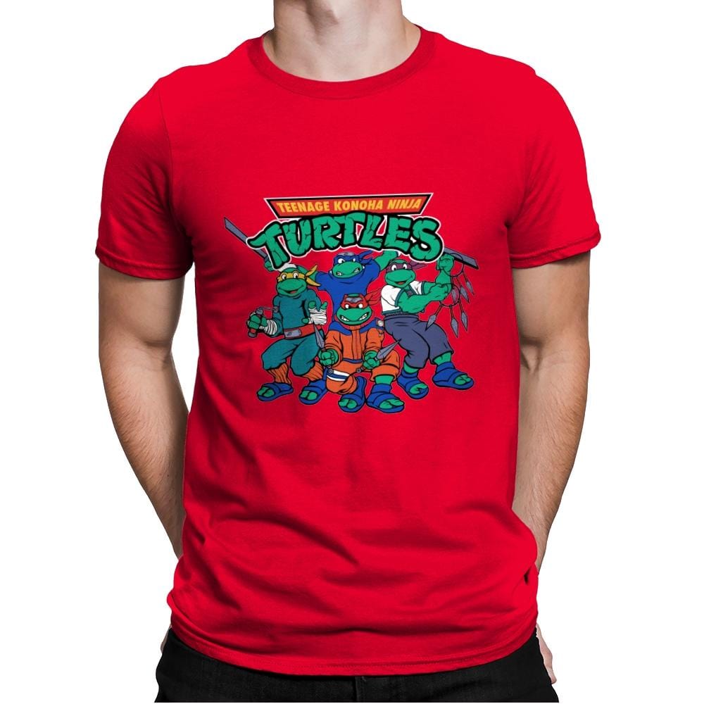 Teenage Konoha Ninja Turtles - Mens Premium T-Shirts RIPT Apparel Small / Red
