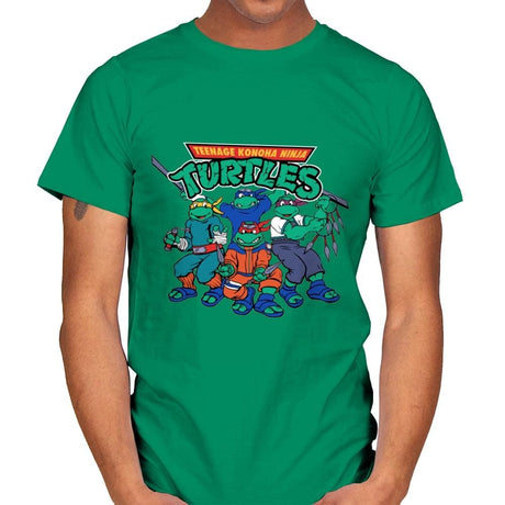 Teenage Konoha Ninja Turtles - Mens T-Shirts RIPT Apparel Small / Kelly