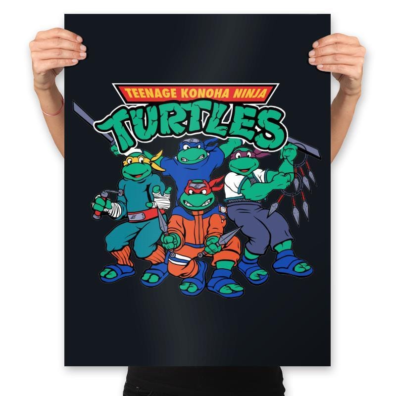 Teenage Konoha Ninja Turtles - Prints Posters RIPT Apparel 18x24 / Black