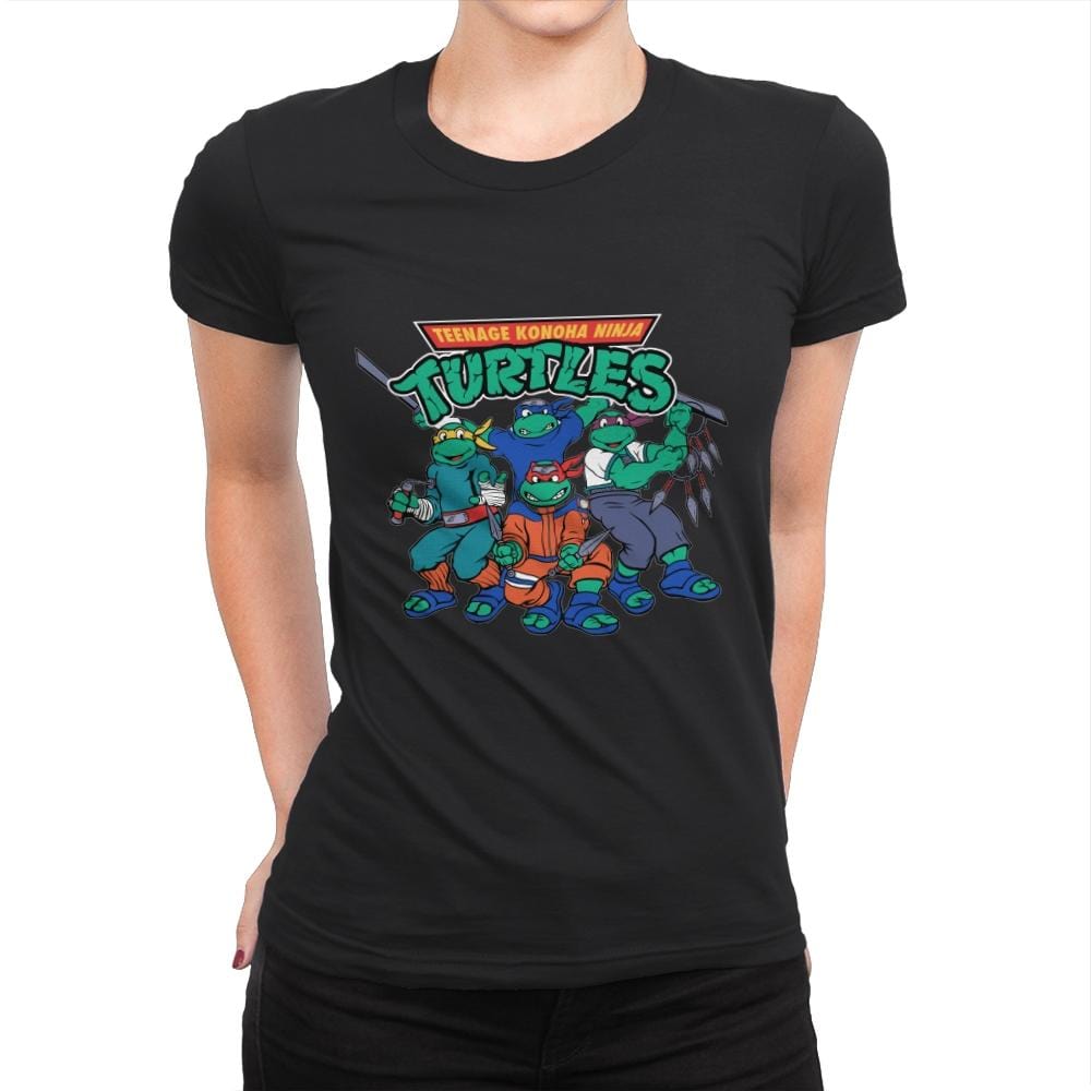 Teenage Konoha Ninja Turtles - Womens Premium T-Shirts RIPT Apparel Small / Black