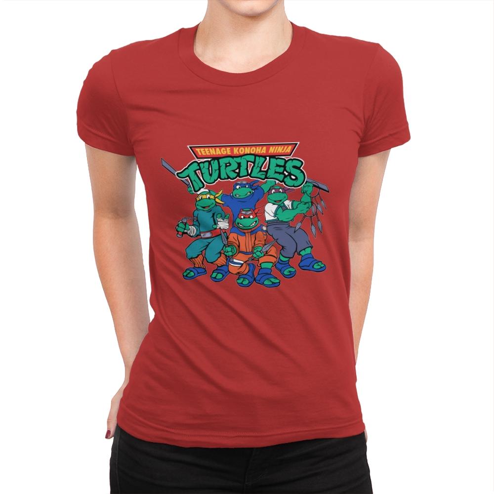 Teenage Konoha Ninja Turtles - Womens Premium T-Shirts RIPT Apparel Small / Red