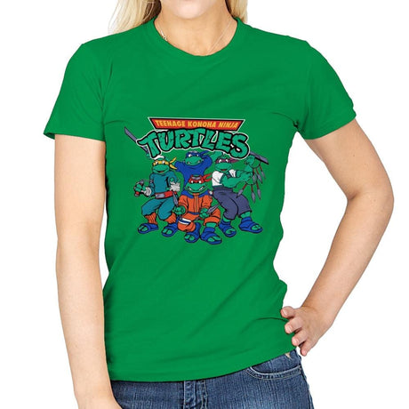 Teenage Konoha Ninja Turtles - Womens T-Shirts RIPT Apparel Small / Irish Green