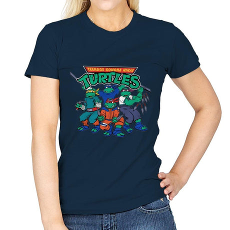 Teenage Konoha Ninja Turtles - Womens T-Shirts RIPT Apparel Small / Navy