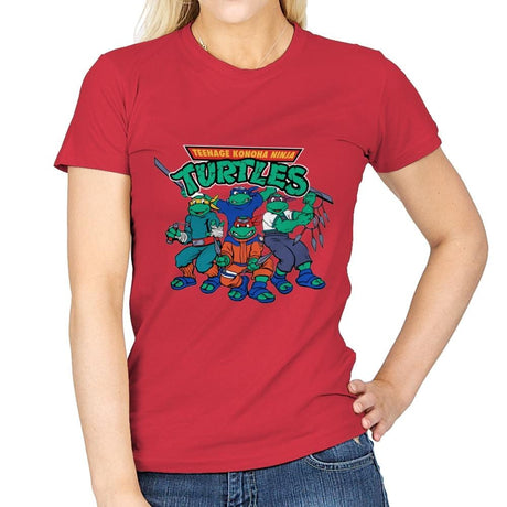Teenage Konoha Ninja Turtles - Womens T-Shirts RIPT Apparel Small / Red